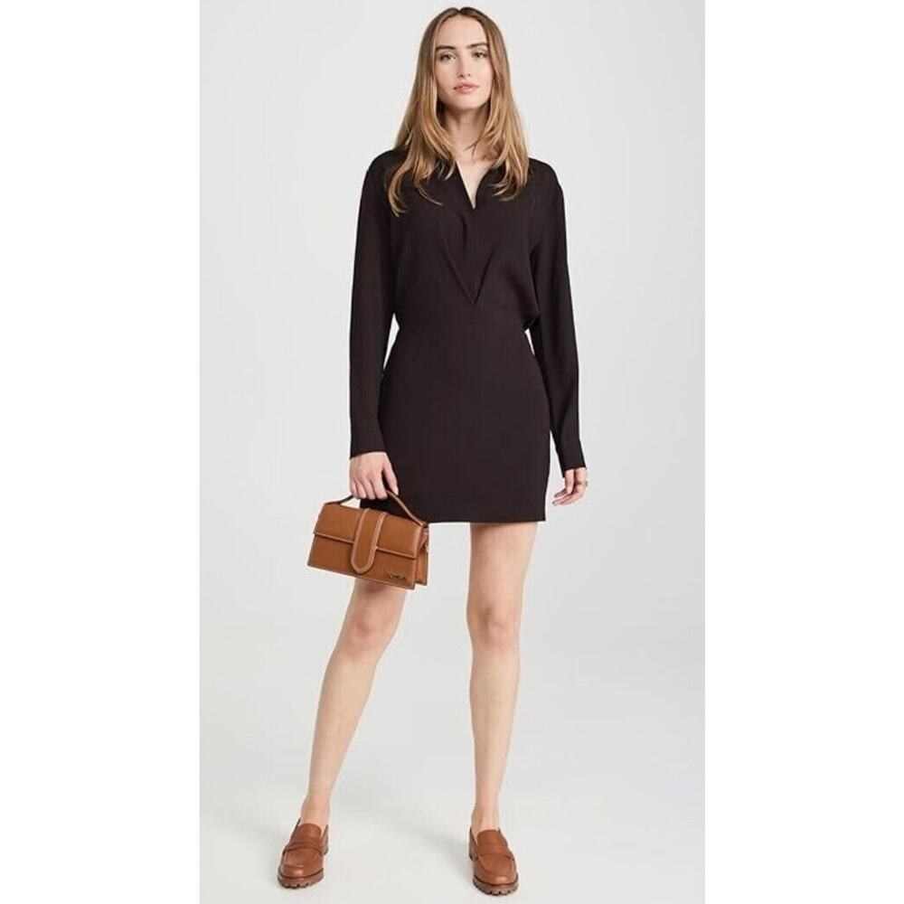 Theory Black Long Sleeve Mini Dress